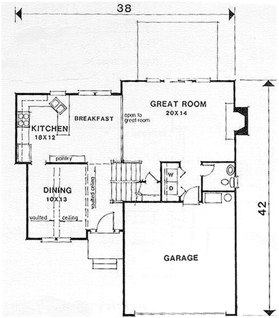 House Plan 45813 Level One