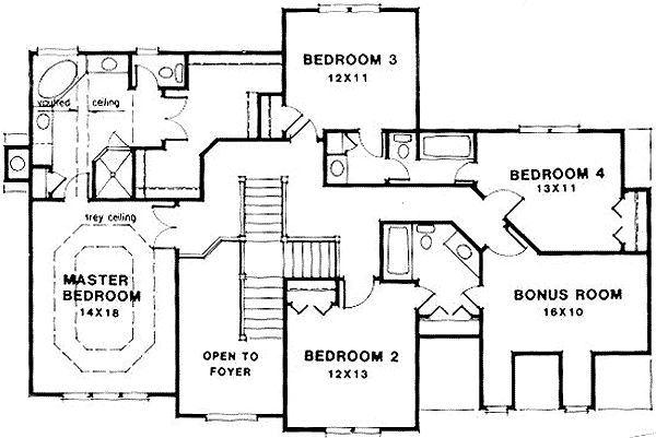 House Plan 45845 Level Two