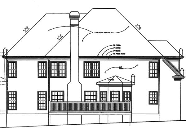House Plan 45848 Rear Elevation