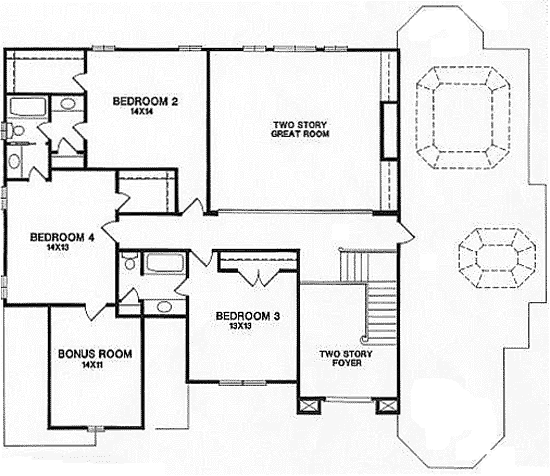 House Plan 45852 Level Two