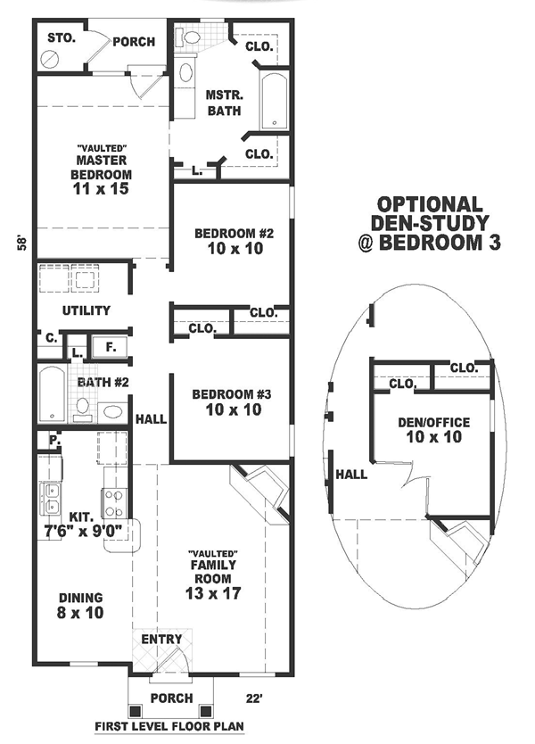 House Plan 46353 Level One