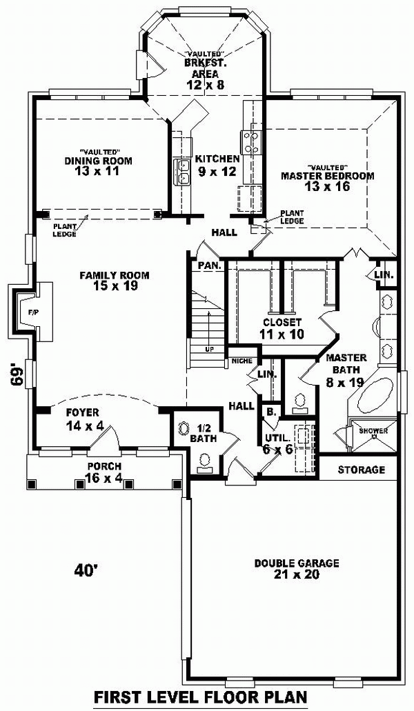 House Plan 46527 Level One