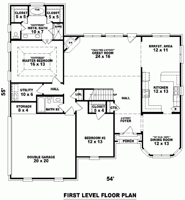 House Plan 46696 Level One