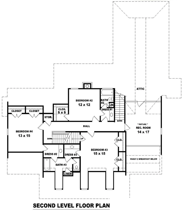 Plan 47008 | Traditional Style with 4 Bed, 4 Bath, 2 Car Garage