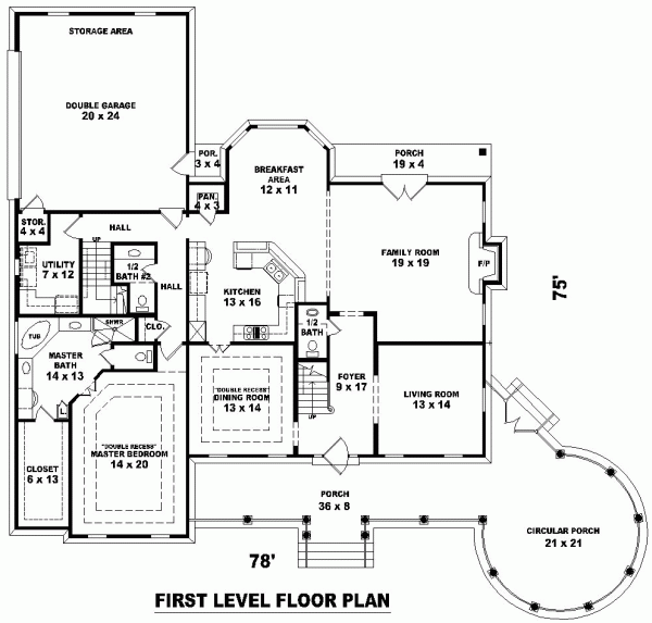 House Plan 47047 Level One