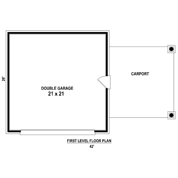 Garage Plan 47062 - 2 Car Garage Level One