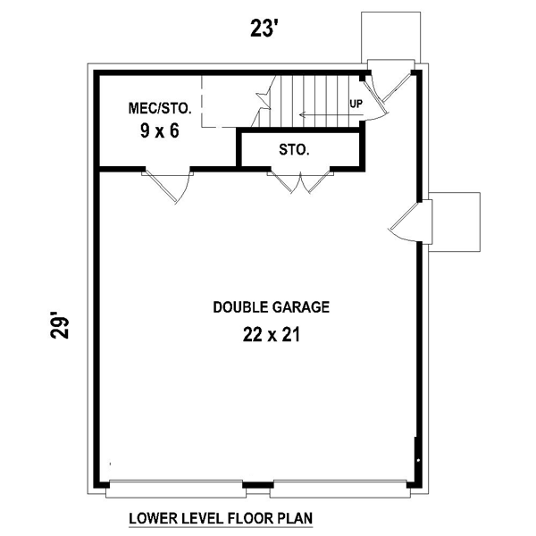 Garage Plan 47090 - 2 Car Garage Apartment Level One