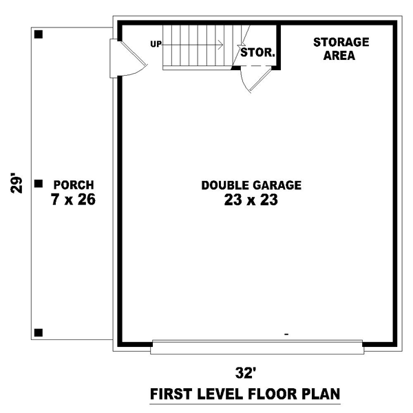 Garage Plan 47101 - 2 Car Garage Level One