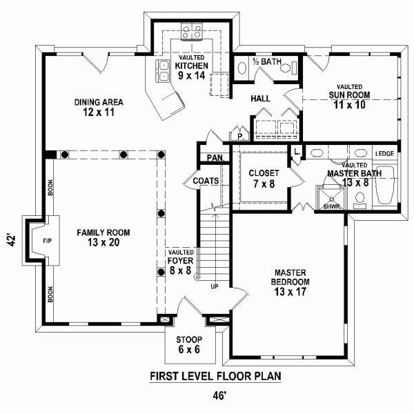 House Plan 47583 Level One