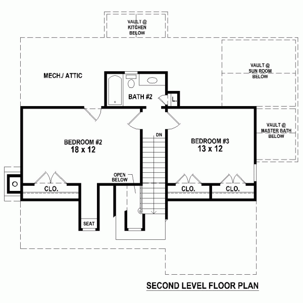 House Plan 47583 Level Two