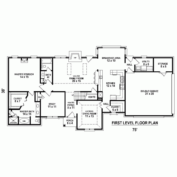 House Plan 47934 Level One