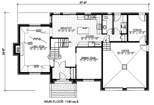 House Plan 48122 Level One