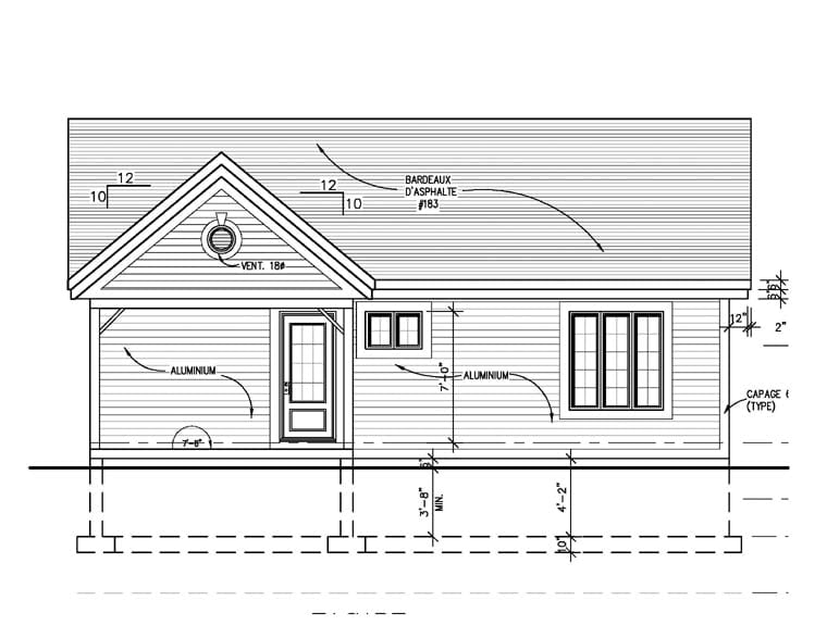 House Plan 48157 Rear Elevation