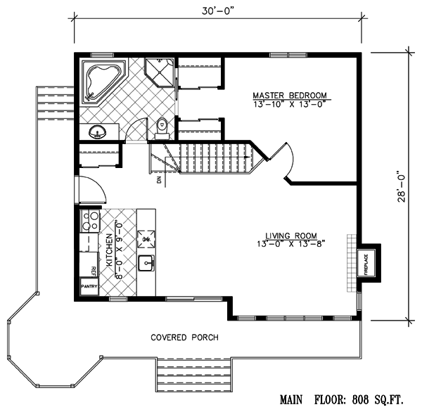 House Plan 48158 Level One