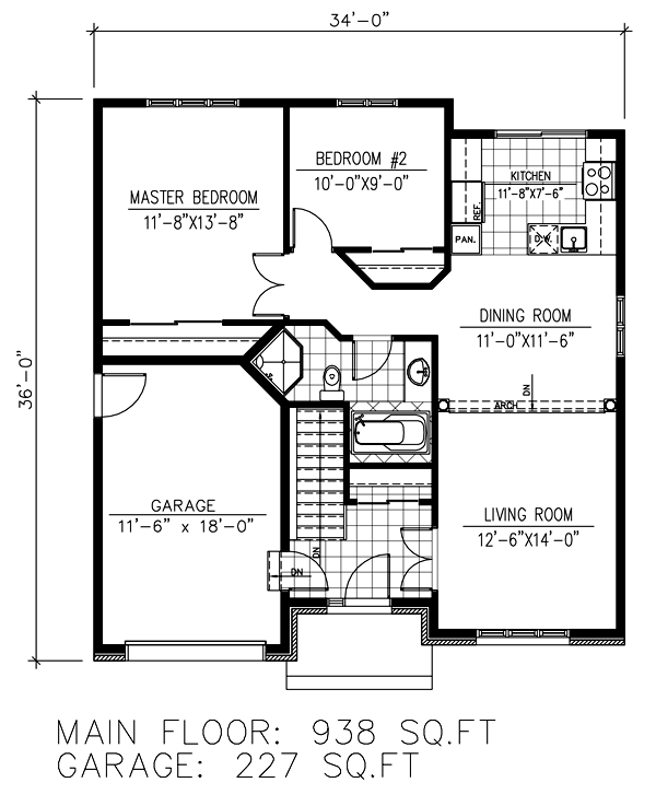 House Plan 48258 Level One