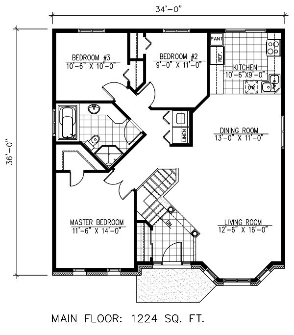 House Plan 48262 Level One