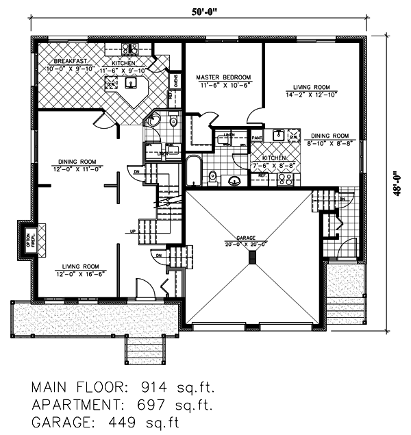 House Plan 48271 Level One