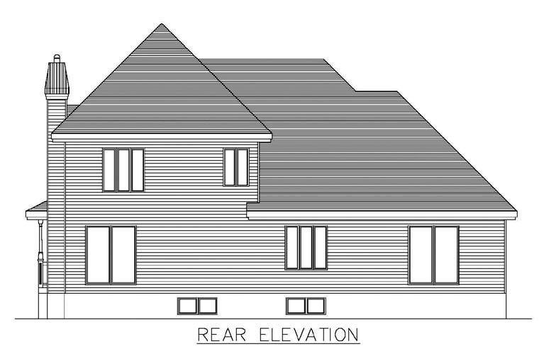 House Plan 48271 Rear Elevation
