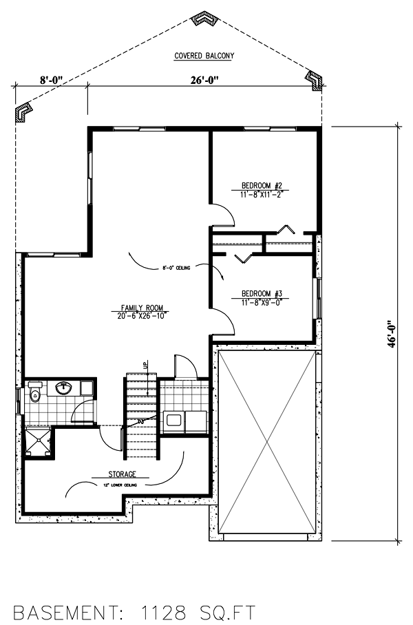 House Plan 48295 Lower Level