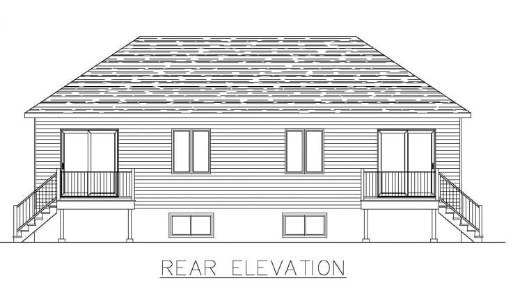 Multi-Family Plan 48296 Rear Elevation
