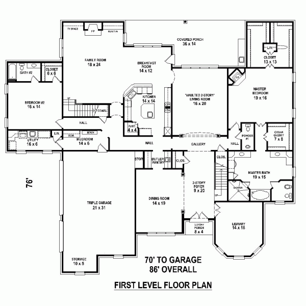 Plan 48399 | Traditional Style with 4 Bed, 5 Bath, 3 Car Garage