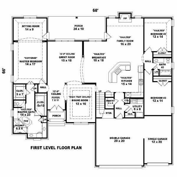 House Plan 48757 Level One