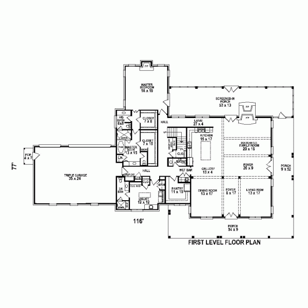 House Plan 48759 Level One