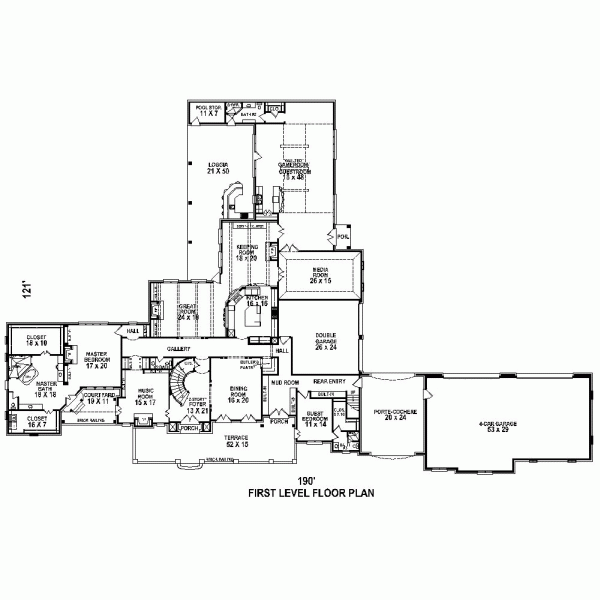 House Plan 48761 Level One