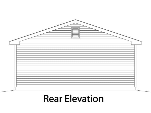 Garage Plan 49012 - 4 Car Garage Rear Elevation