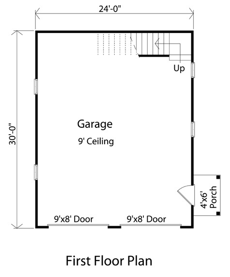Garage Plan 49026 - 2 Car Garage Level One