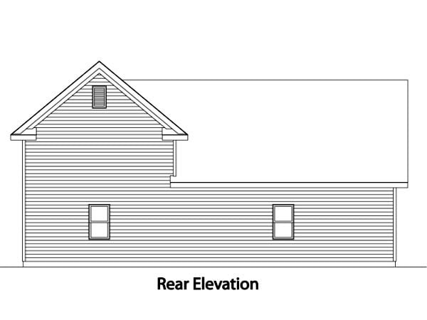 Garage Plan 49031 - 3 Car Garage Rear Elevation