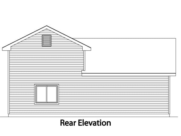 Garage Plan 49035 - 3 Car Garage Rear Elevation