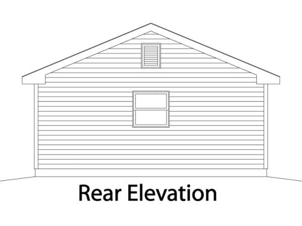 Garage Plan 49052 - 2 Car Garage Rear Elevation
