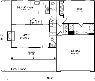 Plan 49083 | One-Story Style with 4 Bed, 3 Bath, 2 Car Garage