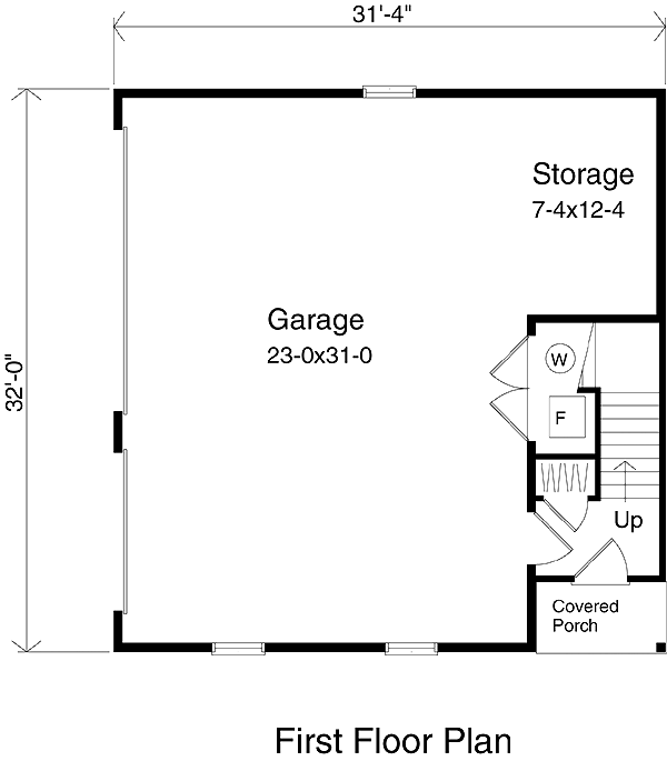 Garage Plan 49154 - 3 Car Garage Apartment Level One