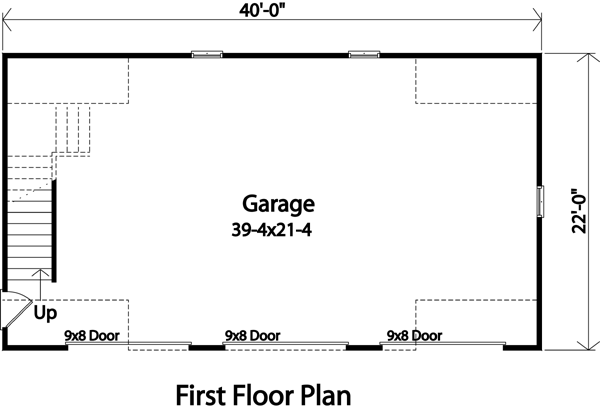 Garage Plan 49186 - 3 Car Garage Level One