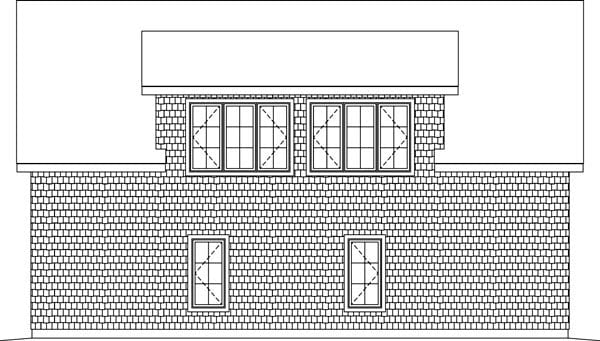 Garage Plan 49186 - 3 Car Garage Rear Elevation