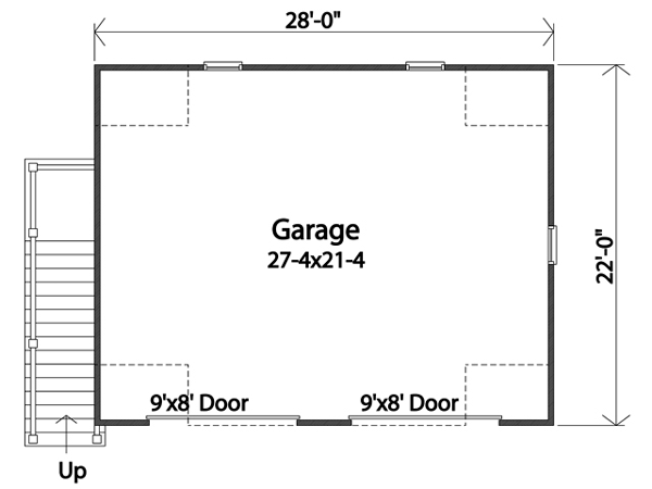 Garage Plan 49187 - 2 Car Garage Apartment Level One