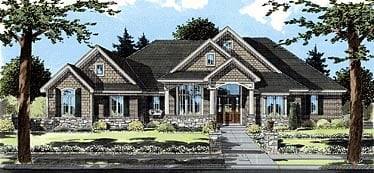 Bungalow, Traditional Plan with 5068 Sq. Ft., 4 Bedrooms, 4 Bathrooms, 3 Car Garage Picture 3