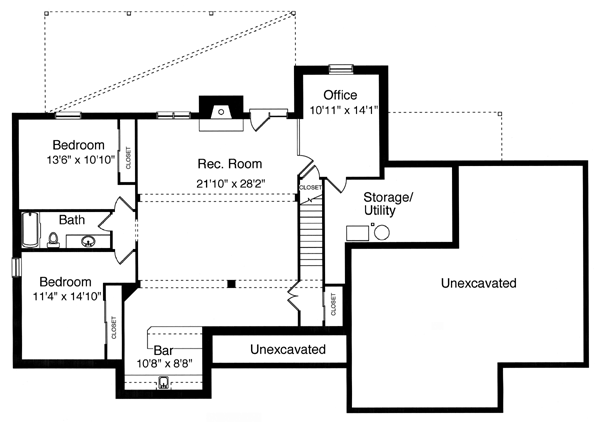 House Plan 50128 Lower Level