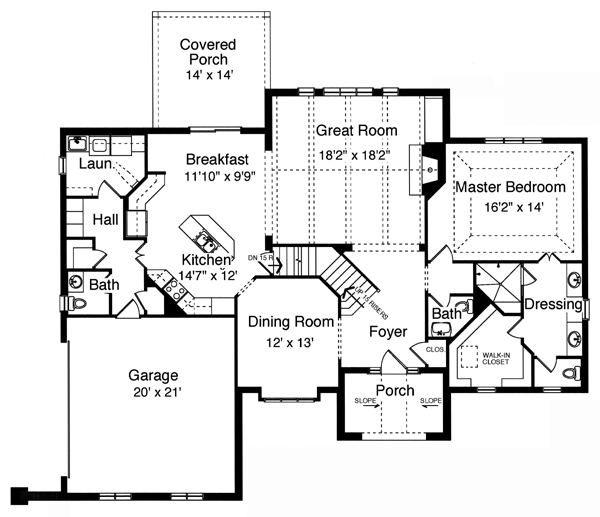 House Plan 50129 Level One