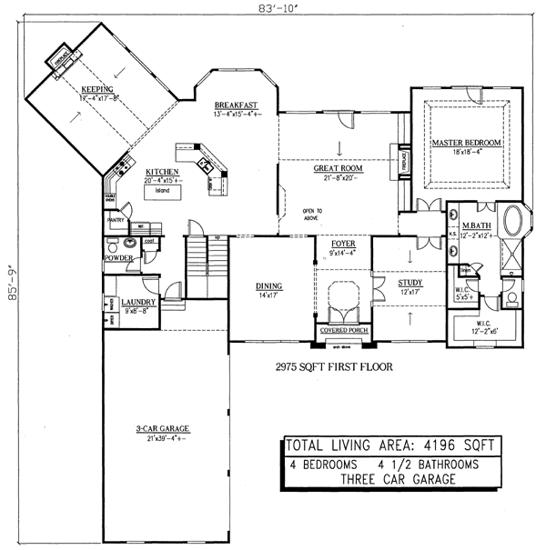 House Plan 50251 Level One