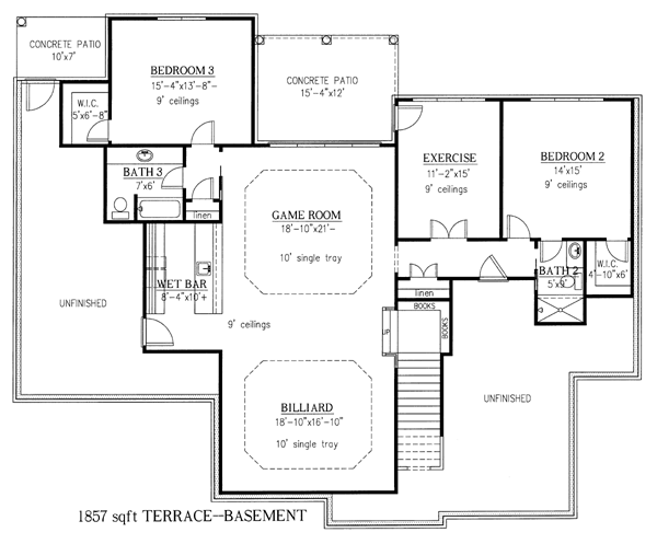 House Plan 50252 Lower Level