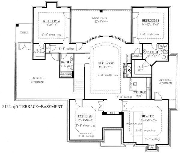 House Plan 50253 Lower Level