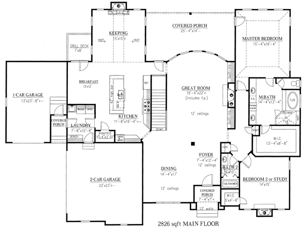 House Plan 50253 Level One
