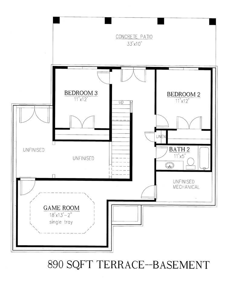 House Plan 50258 Lower Level