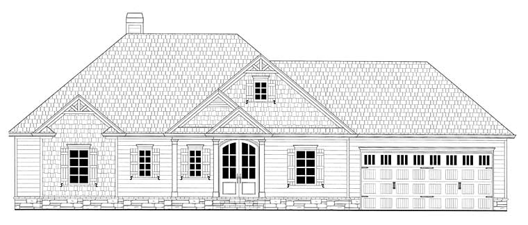Southern, Traditional Plan with 2303 Sq. Ft., 3 Bedrooms, 3 Bathrooms, 2 Car Garage Picture 2