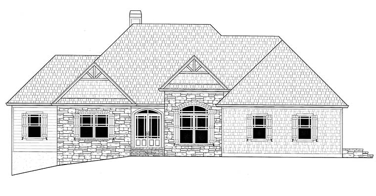 Country, Craftsman, Traditional Plan with 3076 Sq. Ft., 3 Bedrooms, 3 Bathrooms, 3 Car Garage Picture 6