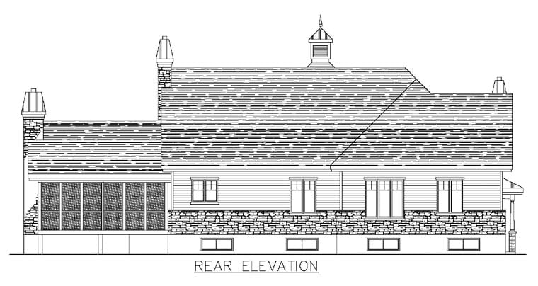 House Plan 50313 Rear Elevation