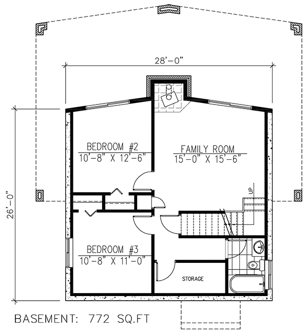 House Plan 50349 Lower Level